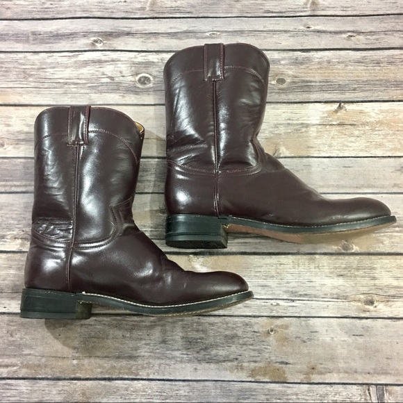 (SOLD) Justin Juniors Burgundy Chestnut Boots - Picture 3 of 7